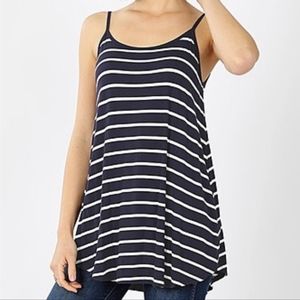 Navy and white Striped tank top.